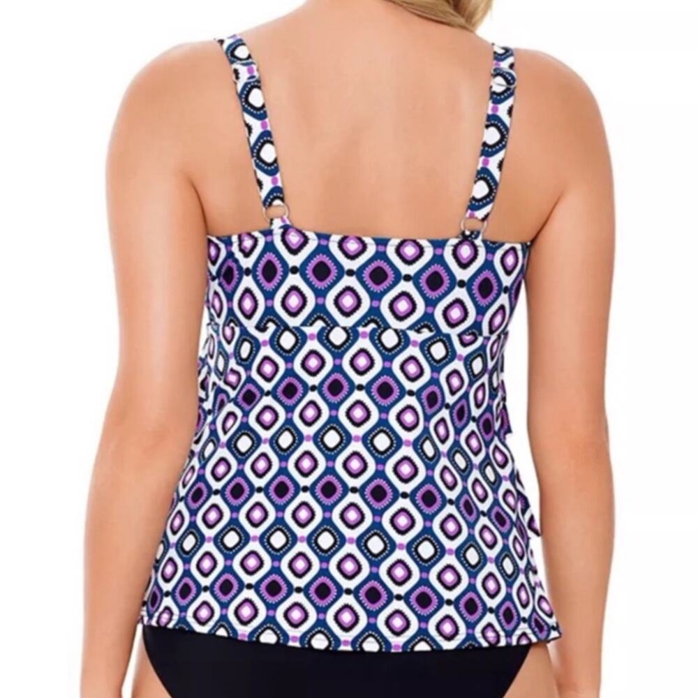 Swim Solution tiered one piece swimsuit Sz 10 - Picture 2 of 8